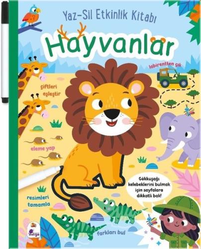 Hayvanlar: Yaz - Sil Etkinlik Kitabı (Kalemli) (Ciltli) | Kitap Ambarı