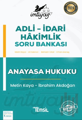 İmtiyaz Adli - İdari Hakimlik Soru Bankası Anayasa Hukuku