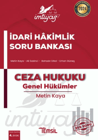 İmtiyaz İdari Hakimlik Soru Bankası Ceza Hukuku - Genel Hükümler | Kit