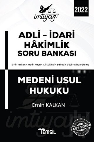 İmtiyaz Medeni Usul Hukuku Adli Hakimlik Soru Bankası
