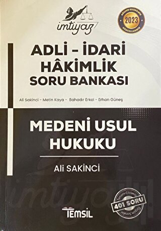 İmtiyaz Medeni Usul Hukuku Hakimlik Ders Notları