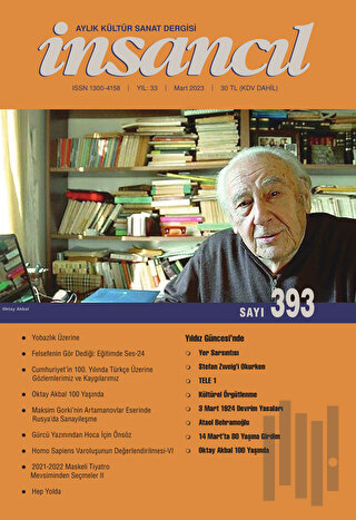 İnsancıl Aylık Kültür Ve Sanat Dergisi Sayı: 393 Nisan 2023 | Kitap Am