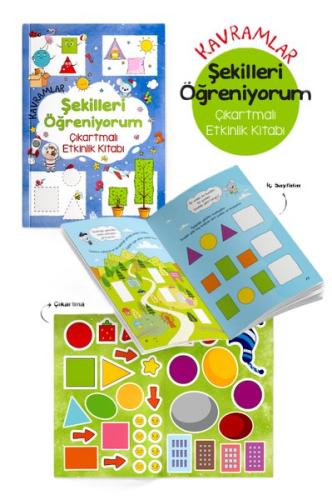 Kavramlar - Şekilleri Öğreniyorum Çıkartmalı Etkinlik Kitabı 3 + Yaş