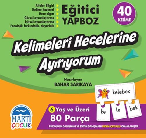 Kelimeleri Hecelerine Ayırıyorum - Eğitici Yapboz
