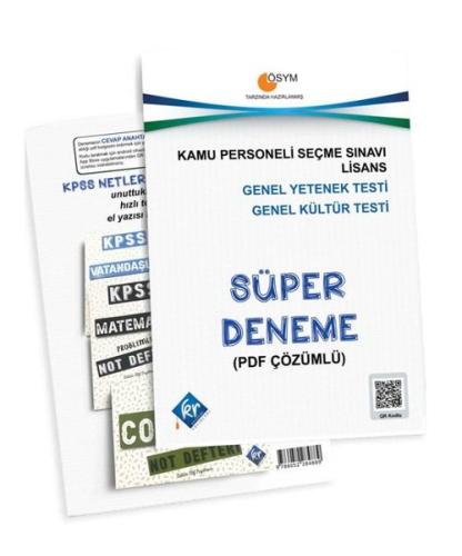 KPSS Genel Yetenek Genel Kültür Süper Deneme