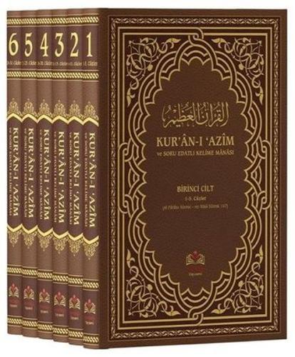 Kur'an-ı Azim ve Tefsirli Meal Soru Edatlı Kelime Manası Seti - 6 Cilt Takım (Arapça - Türkçe) (Ciltli)