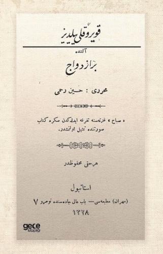 Kuyruklu Yıldız Altında Bir İzdivaç (Osmanlıca) | Kitap Ambarı
