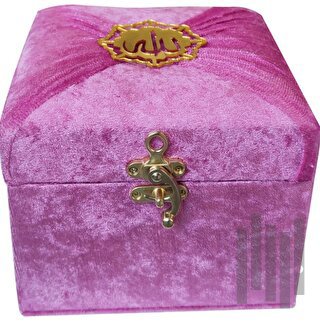 M285L - Mühürlü Cep Boy Kadife Sandıklı Mealli Kuran-ı Kerim - Lila | 