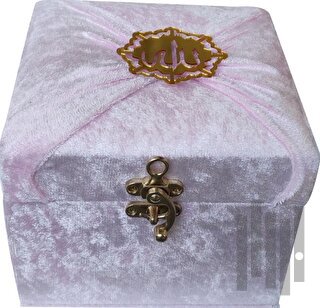 M285P - Mühürlü Cep Boy Kadife Sandıklı Mealli Kuran-ı Kerim-Pembe | K