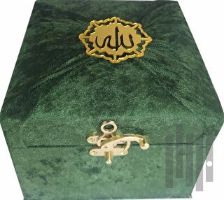 M285y - Mühürlü Cep Boy Kadife Sandıklı Meallı Kuran-ı Kerim - Yeşil |