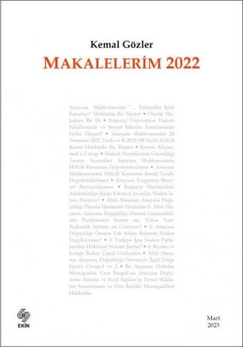 Makalelerim 2022 | Kitap Ambarı