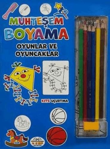 Muhteşem Boyama - Oyunlar ve Oyuncaklar + 6lı Boya Kalemi | Kitap Amba