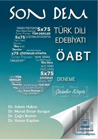 ÖABT Türk Dili ve Edebiyatı Son Dem 5 Deneme Çözümlü | Kitap Ambarı