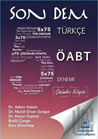 ÖABT Türkçe Öğretmenliği Son Dem 5 Deneme Çözümlü | Kitap Ambarı