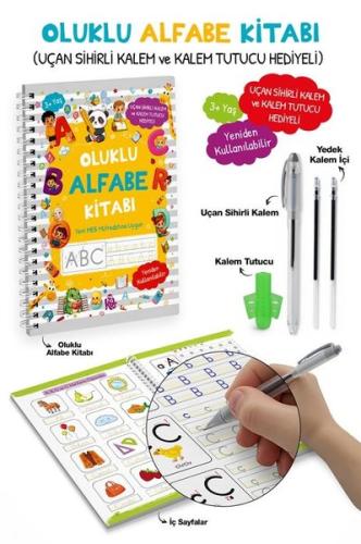 Oluklu Alfabe Kitabı - Uçan Sihirli Kalem ve Kalem Tutucu Hediyeli 3+ 