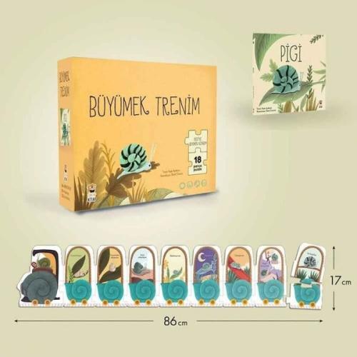 Pigi - Büyümek Trenim 18 Parça Puzzle ve Kitap (Ciltli) | Kitap Ambarı