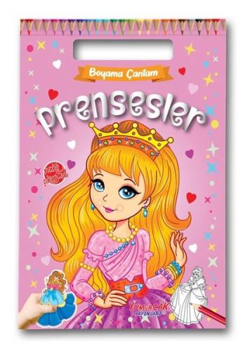 Prensesler - Boyama Çantam - Renkli Çıkartmalı