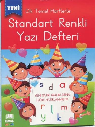 Dik Temel Harflerle Standart Renkli Kareli Yazı Defteri | Kitap Ambarı