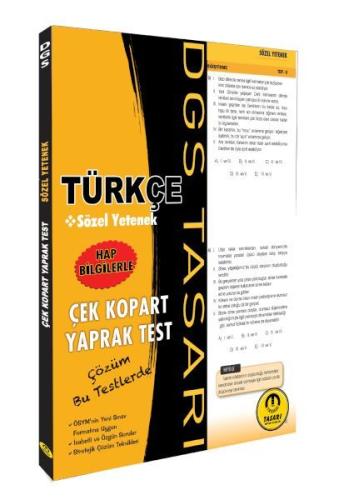Tasarı DGS Türkçe Sözel Yetenek Yaprak Test Çek Kopart | Kitap Ambarı