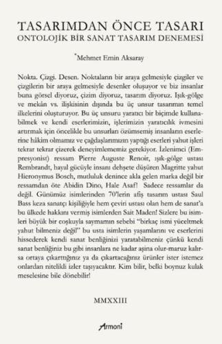Tasarımdan Önce Tasarı - Ontolojik Bir Sanat Tasarım Denemesi | Kitap 