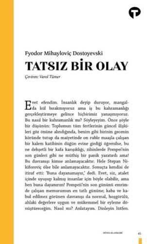 Tatsız Bir Olay | Kitap Ambarı