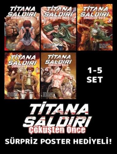 Titana Saldırı - Çöküşten Önce 1 - 5 - Poster Hediyeli Manga Set