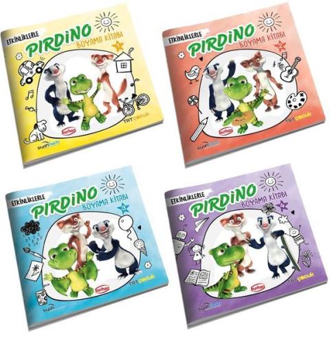 TRT Çocuk Etkinliklerle Pırdino Boyama Kitapları Seti - 4 Kitap Takım 