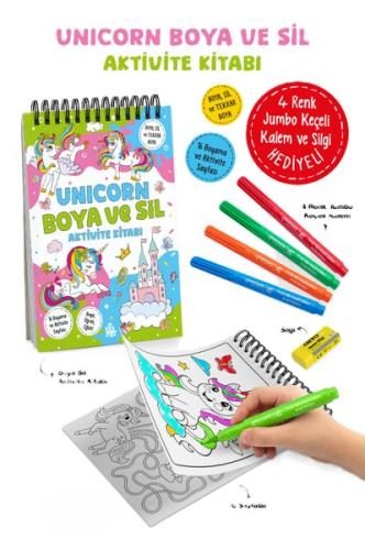 Unicorn - Boya ve Sil Aktivite Kitabı 3 + Yaş