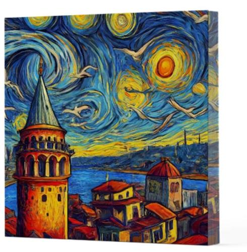 Van Gogh 5 Galata - Çizgisiz Yan Boyamalı Defter | Kitap Ambarı