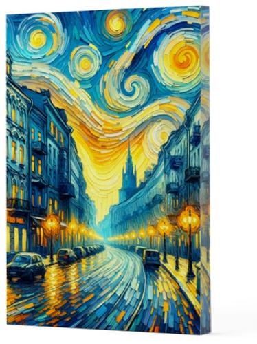 Van Gogh 6 - Sokak Çizgili Yan Boyamalı Defter | Kitap Ambarı