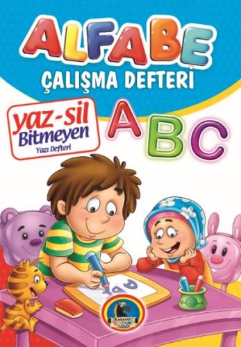 Yaz-Sil Alfabe Bitmeyen Yazı Defteri+Tahta Kalemi | Kitap Ambarı
